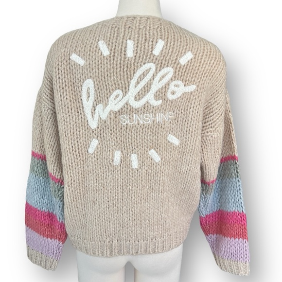 saltwater LUXE Sweaters - NWT Saltwater Luxe Tan “Hello Sunshine” Lightweight Knit Cardigan